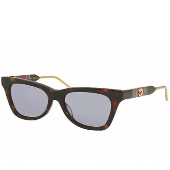 Gucci GG0598S 002 Sunglasses Women's Havana/Blue Lenses *Authentic*looks new - Picture 4 of 6